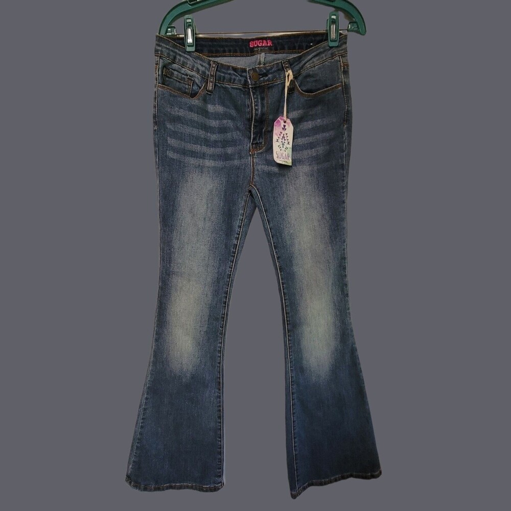 Anthropologie‎ Sugar Magnolia Jeans 11 Flare Bootcut  Medium Wash Mid Rise